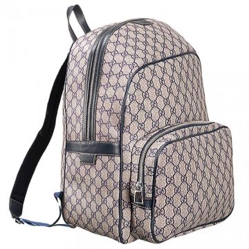 Gucci GG Canvas Beige/Blue Backpack Front Pocket Zipper Closure Couple Style For Sale Australia